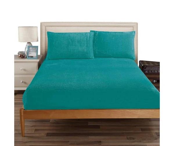 Ramesses Teddy Fleece Fitted Sheet Combo Set Single-Teal