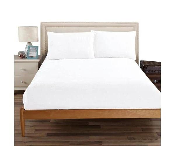 Ramesses Teddy Fleece Fitted Sheet Combo Set Single-White