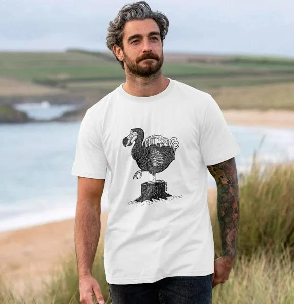 Rapanui Men's Dodo T-Shirt | Size: XXXL | White Certified Organic Cotton | Printed T-Shirt
