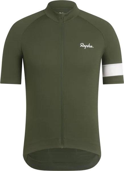 Rapha - Men's Core Lightweight Cycling Jersey - Deep Olive Green/White - Large