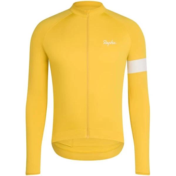 Rapha - Men's Long Sleeve Core Cycling Jersey - Yellow/White - Large