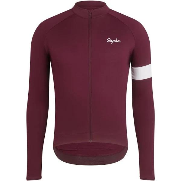 Rapha Men's Long Sleeve Core Jersey - Wine/White, Wine / White / Large