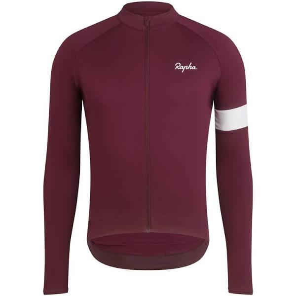 Rapha Men's Long Sleeve Core Jersey - Wine/White, Wine / White / Small