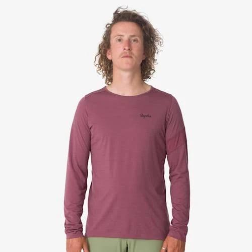 Rapha - Men's MTB Merino Long Sleeve T-Shirt - Rose Brown/Black - Medium