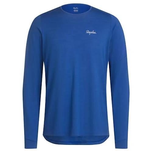 Rapha - Men's MTB Merino Long Sleeve T-Shirt - Ultramarine/White - Medium
