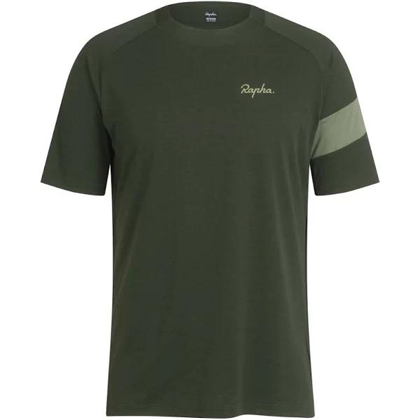 Rapha - Men's MTB Technical T-Shirt - Deep Olive Green/Olive Green - Large