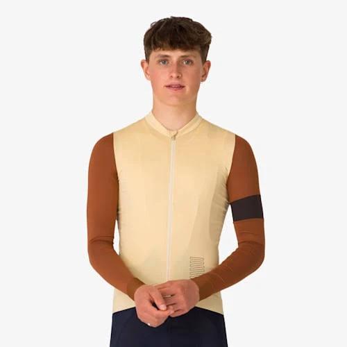 Rapha - Men's Pro Team Long Sleeve Training Cycling Jersey - Sand/Rust Brown - Small