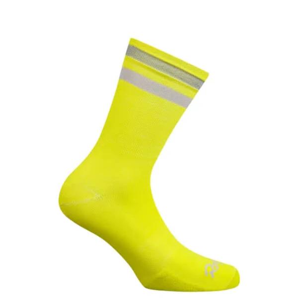 Rapha Reflective Brevet Cycling Socks - Regular - Chartreuse/Deep Olive Green - Small