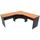 Rapid Worker Corner Desk Beech/White/Oak & Ironstone