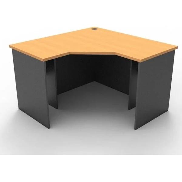 Rapid Worker Corner Desk Beech/White/Oak & Ironstone