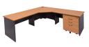 Rapid Worker Corner Workstation 2100 x 1800mm / Oak
