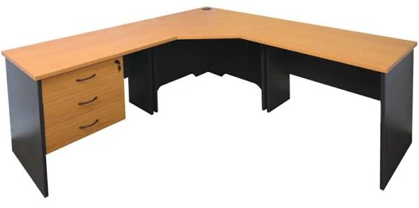 Rapid Worker Corner Workstation 2100 x 1800mm / Oak