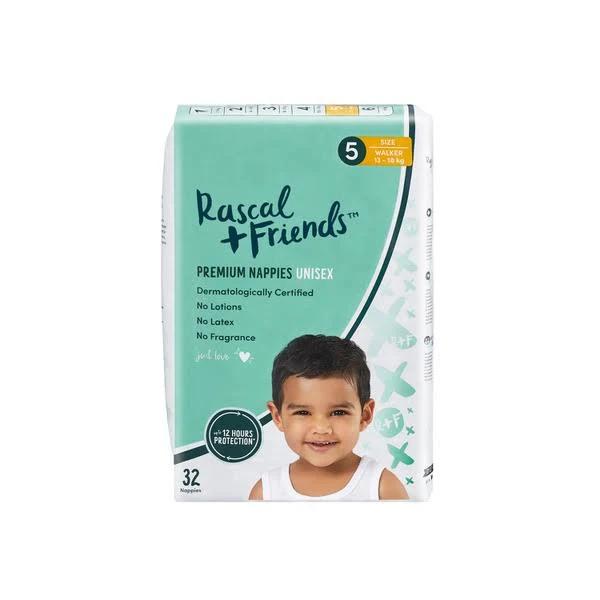 Rascal + Friends Nappies Size 5 Walker 32 Pack