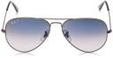 Ray-Ban Men's Aviator Gunmetal Sunglasses - Polarized - Gunmetal Frames/ Blue Lenses