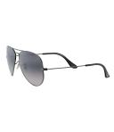 Ray-Ban Men's Aviator Gunmetal Sunglasses - Polarized - Gunmetal Frames/ Blue Lenses