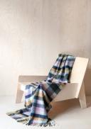 Recycled Wool Small Blanket in Willow Herringbone Check