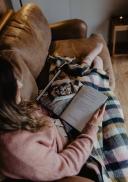 Recycled Wool Small Blanket in Willow Herringbone Check