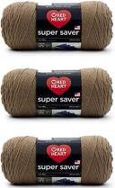 Red Heart Super Saver Yarn, 3 Pack, White 3 Count