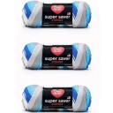 Red Heart Super Saver Yarn, 3 Pack, White 3 Count