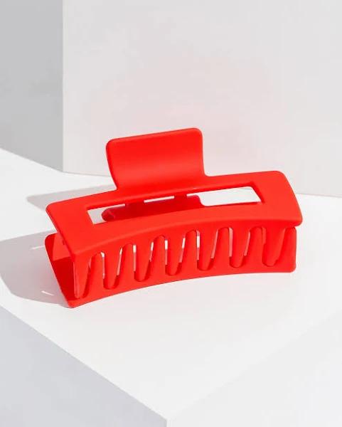 Red Rectangle Matte Claw Clip