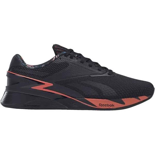 Reebok Nano X3 Mens Training Shoes Black/Orange US 13