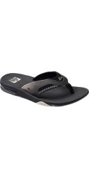 Reef Mens 2023 Fanning Flip Flops - Black / Pool Palm