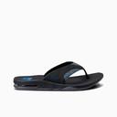 Reef Mens 2023 Fanning Flip Flops - Black / Pool Palm