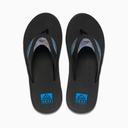 Reef Mens 2023 Fanning Flip Flops - Black / Pool Palm