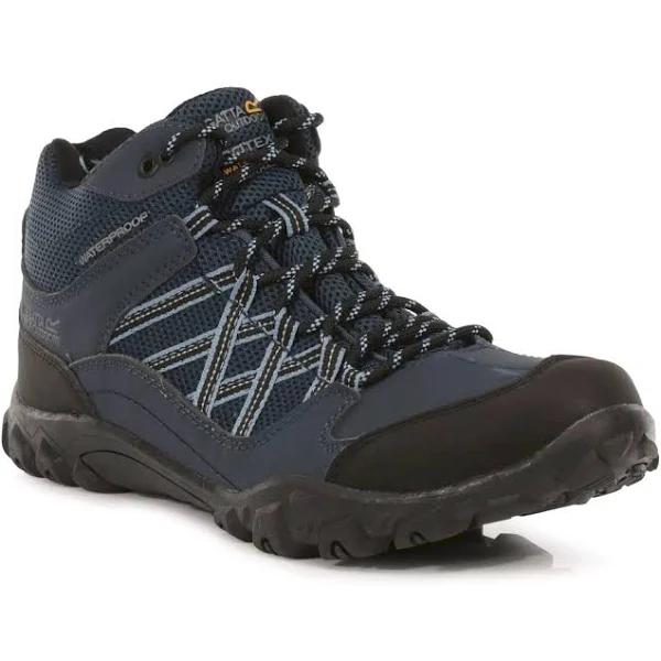 Regatta Mens Edgepoint Mid Waterproof Hiking Shoes Blue/Black 7 UK