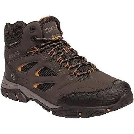 Regatta Mens Holcombe IEP Mid Hiking Boots Peat/Inca Gold 6.5 UK