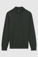 Reiss Blackhall - Forest Merino Wool Zip Neck Jumper, M