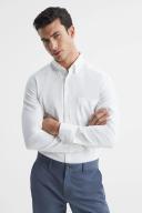 Reiss Greenwich - White Soft Wash Button Down Oxford Shirt, XS