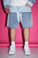 Relaxed Fit Worker Panel Denim Shorts