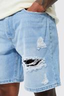 Relaxed Rigid All Over Rip Denim Shorts