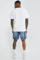 Relaxed Rigid Elastic Waist Cargo Short