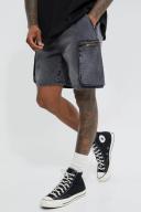 Relaxed Rigid Elastic Waist Cargo Short