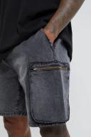Relaxed Rigid Elastic Waist Cargo Short