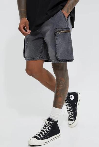 Relaxed Rigid Elastic Waist Cargo Short