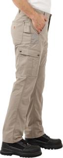Relaxed Ripstop Cargo Work Pants, Grey, Size 33