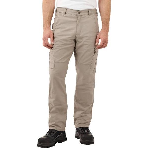 Relaxed Ripstop Cargo Work Pants, Grey, Size 33