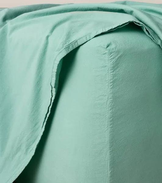 Remy Vintage Washed Cotton Mega 50cm Fitted Sheet Haze / Mega King