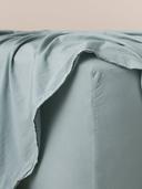 Remy Vintage Washed Cotton Mega 50cm Fitted Sheet Mineral / Mega Queen