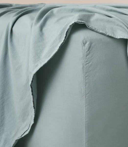 Remy Vintage Washed Fitted Sheet | Fast Australia-wide Shipping Mineral / Queen