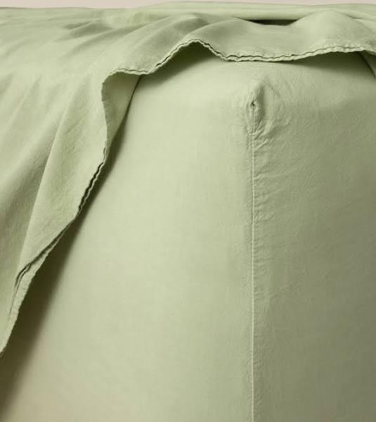 Remy Vintage Washed Fitted Sheet | Fast Australia-wide Shipping Sage / King