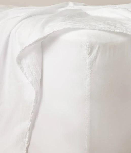 Remy Vintage Washed Fitted Sheet | Fast Australia-wide Shipping White / Queen
