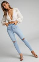 Riders Hi Rider Jean Lennon Destroy, AU 8 / Denim - Light