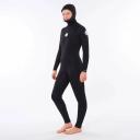 Rip Curl 5/4mm Dawn Patrol Hooded Chest Zip Womens Wetsuit - Black
