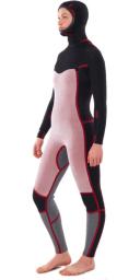Rip Curl 5/4mm Dawn Patrol Hooded Chest Zip Womens Wetsuit - Black