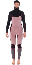 Rip Curl 5/4mm Dawn Patrol Hooded Chest Zip Womens Wetsuit - Black
