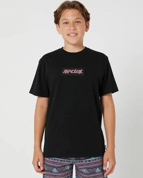 Rip Curl Archive Slant Tee - Teens Black Size 8